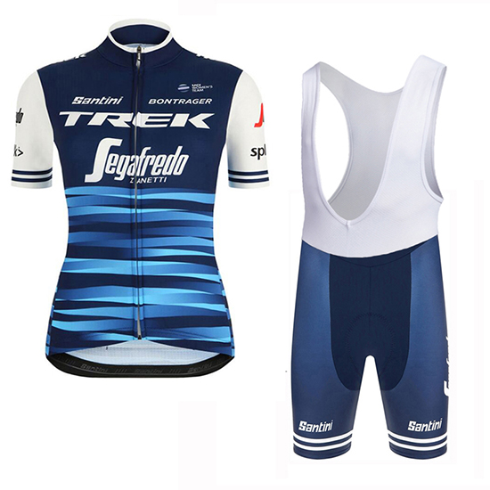 2019 Maillot Mujer Trek Segafredo Tirantes Mangas Cortas Azul